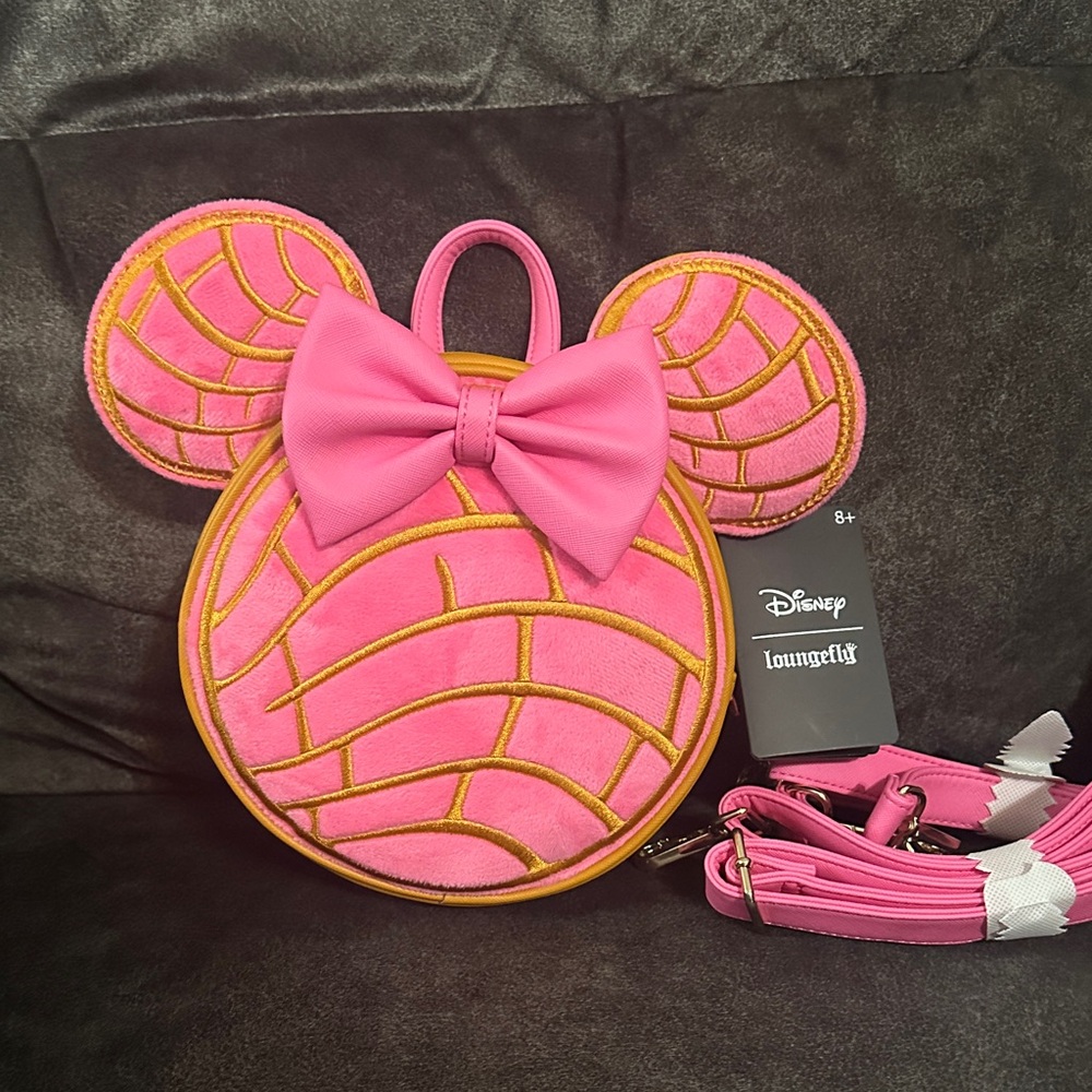 Loungefly Concha Pink and Gold Minnie Mouse Ear Bag Convertible